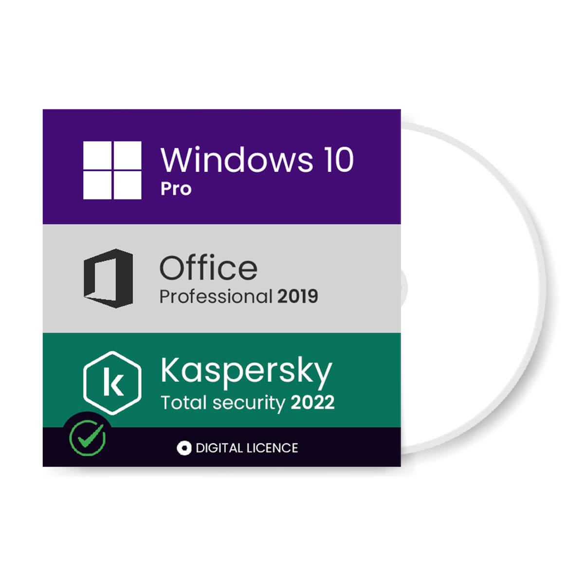 Windows 10 Pro + Kaspersky Total Security 2024 + Office 2019 Pro